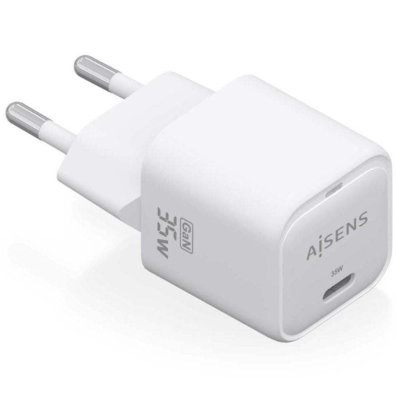 Cargador de Pared GaN Aisens ASCH-35W1P022-W/ 1xUSB Tipo-C/ 35W