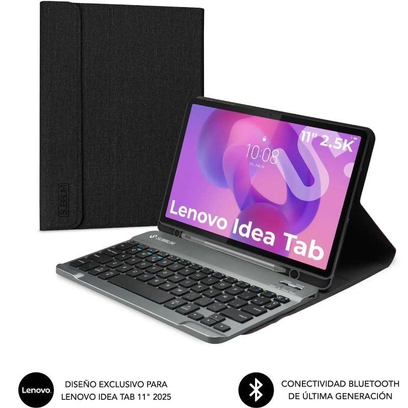 Funda con Teclado Subblim Keytab Pro BT Lenovo Idea Tab 11' 2025/ Negra