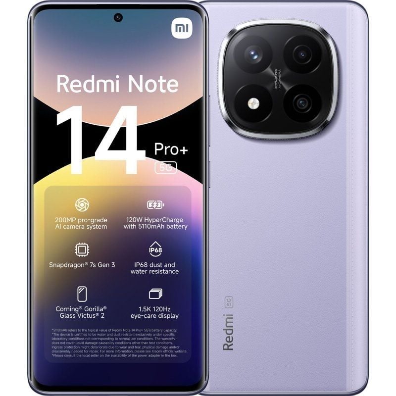 Smartphone Xiaomi Redmi Note 14 Pro+ 12GB/ 256GB/ 6.67'/ 5G/ Púrpura